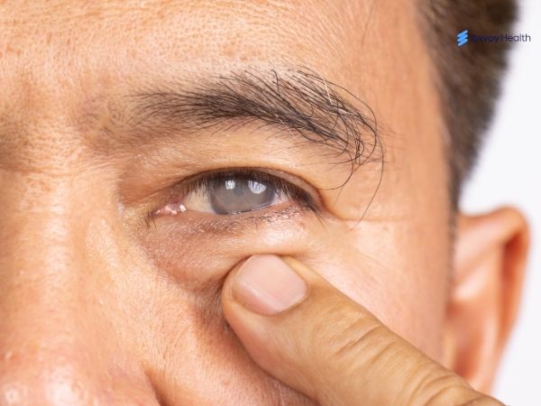 Photograph showing Cataract patients eye 